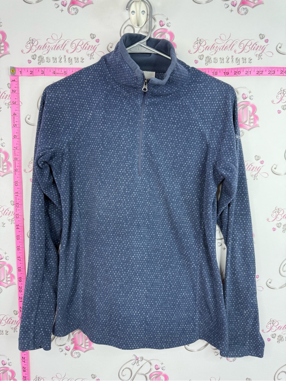 Columbia sweater fleece polka dot Soft Heathered Blue Pullover
